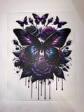 Purple & Blue Butterfly Transfer