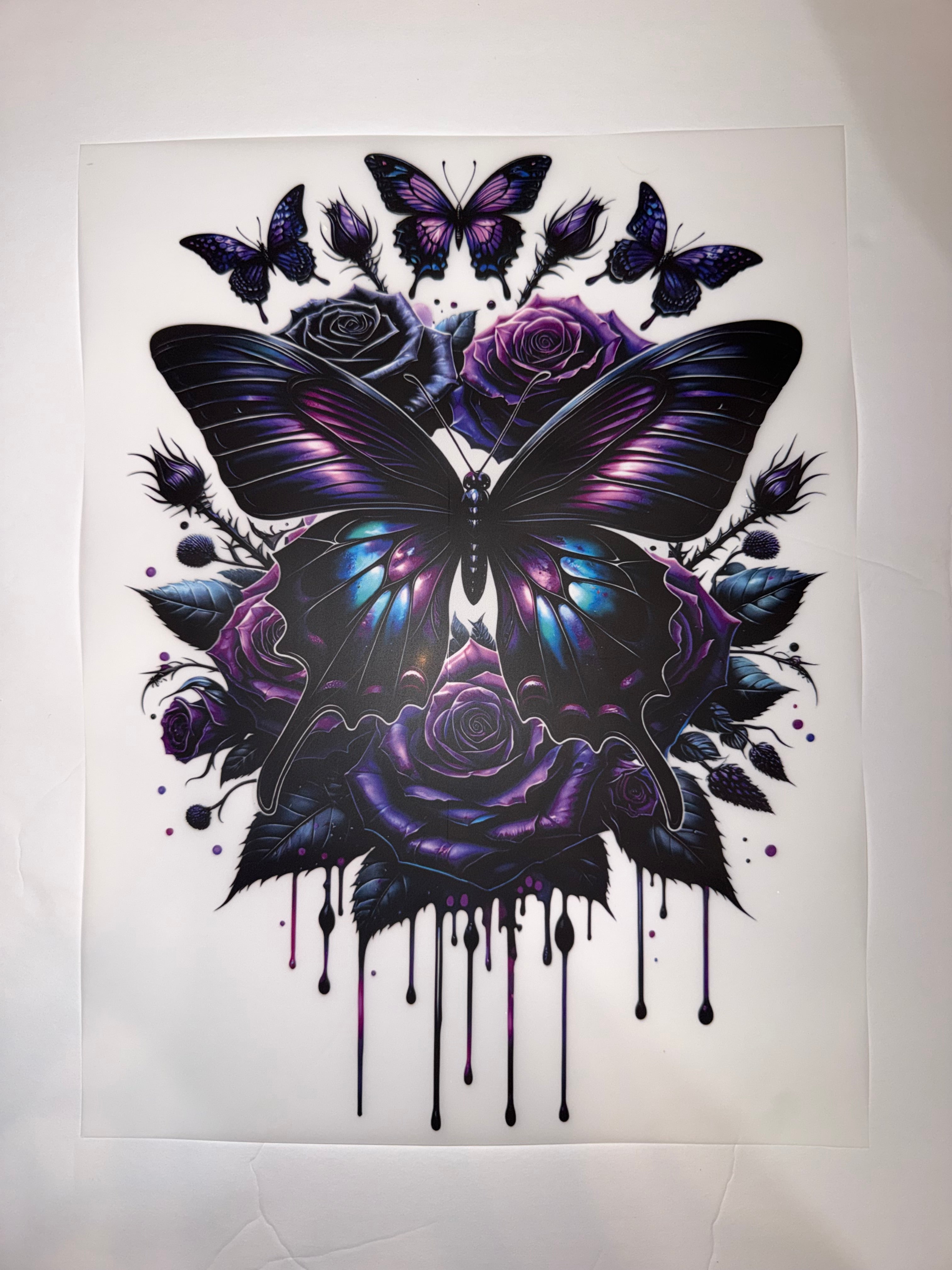 Purple & Blue Butterfly Transfer