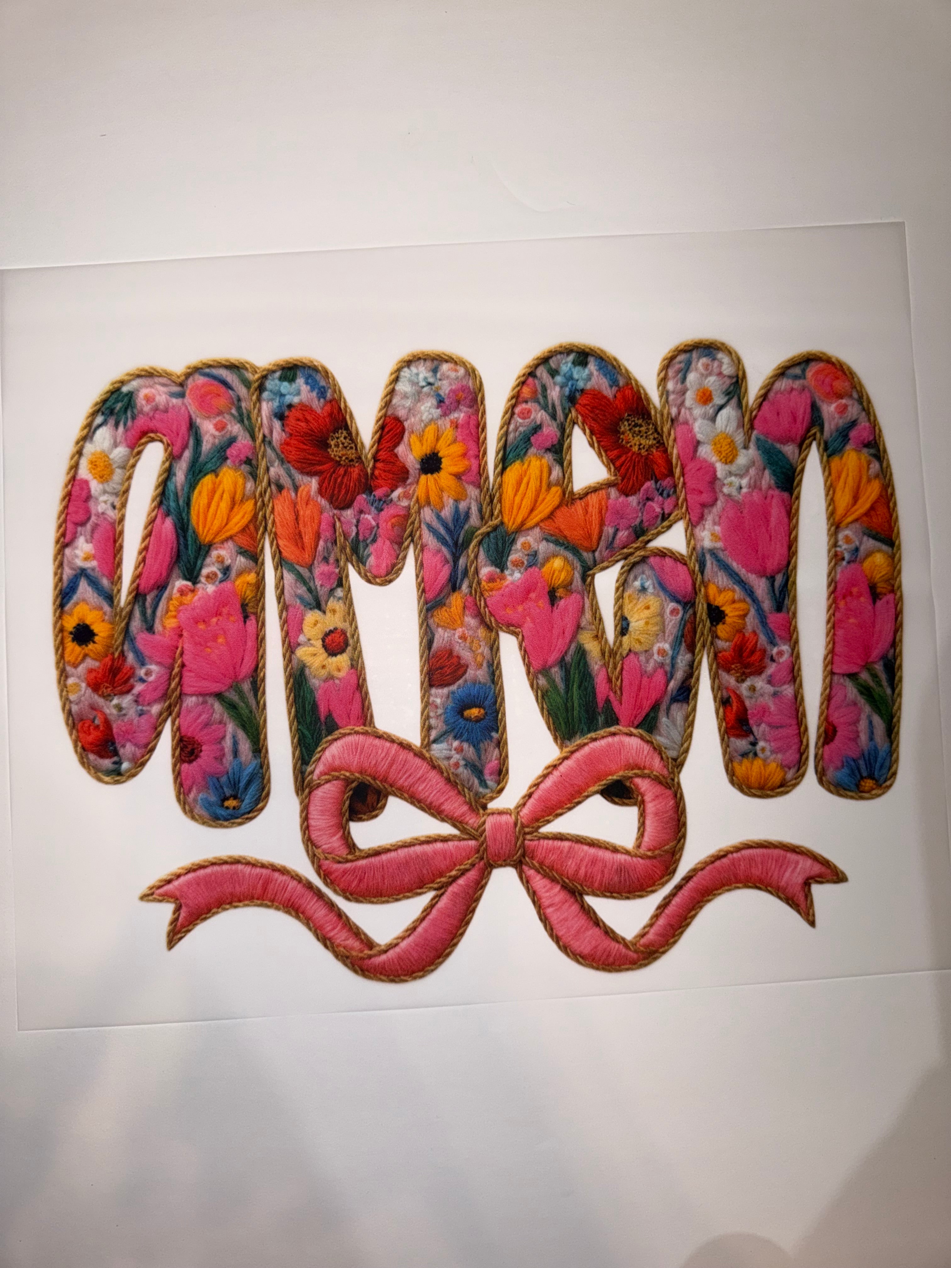 Floral Amen transfer